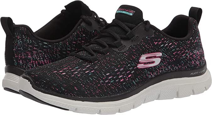 Skechers Women Machine Washable Navy/Multi Flex Appeal 4.0 Vivid Spirit Trainers