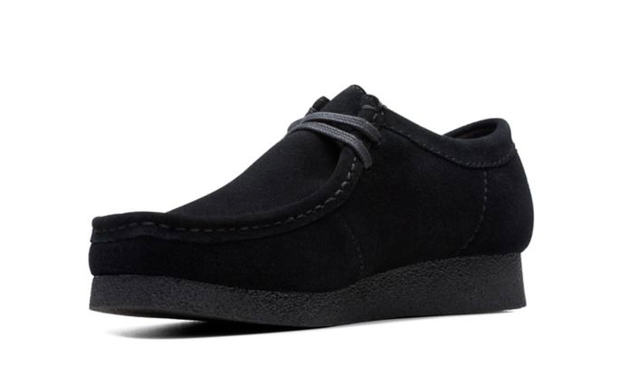 Clarks Originals WallabeeEvo Mens Black Suede Wallabee Lace Up Square Toe Rubber Sole