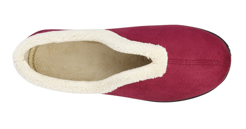 Sleepers Ladies Olivia Red Memory Foam V Throat Warm Fleece Lined Slippers