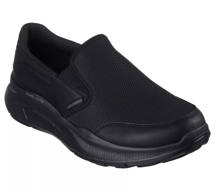 Skechers PERSISTABLE Mens Vegan Black Relaxed Fit Memory Foam Slip On Trainers