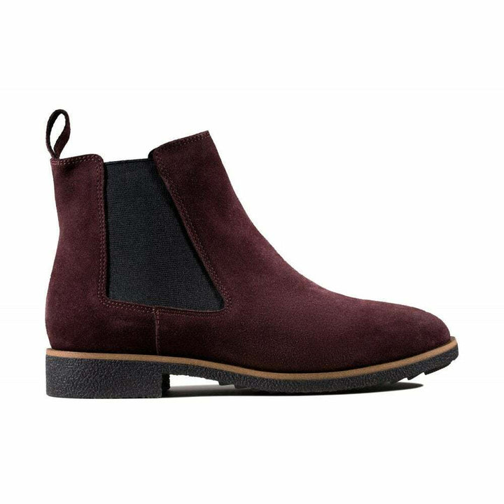 Clarks Griffin Plaza Womens Burgundy Red Suede Leather Elasticated Chelsea Boots