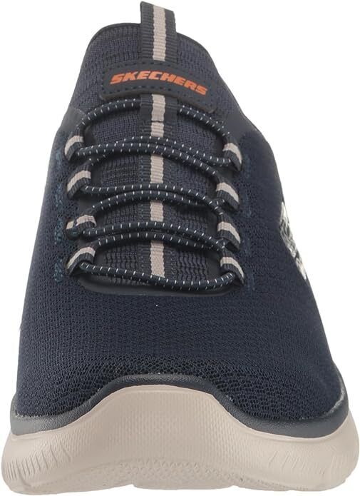 Skechers Slip Ins High Range Mens Navy Wide Fit Bungee Hands Free Vegan Trainers