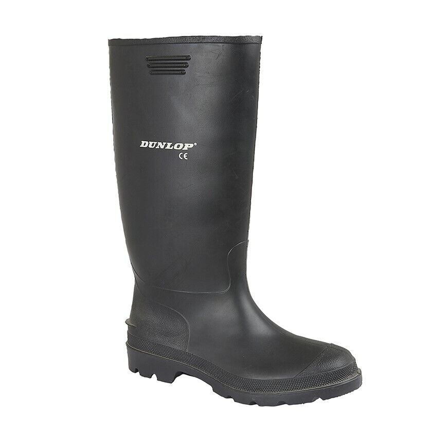 Dunlop Black Wellington Boots Knee High Wellies Waterproof Festival Pricemastor