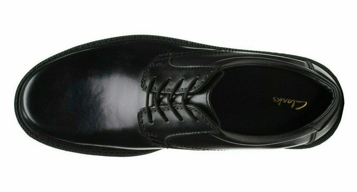 Clarks Kerton Lace Wide H Fit Mens Black Leather Wide Fit Lace Up Cushioned Formal Shoes