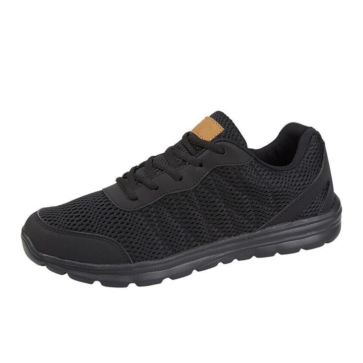 Dek T686 Mens Black Mesh Lightweight Memory Foam Lace Up Trainers Gym Sports