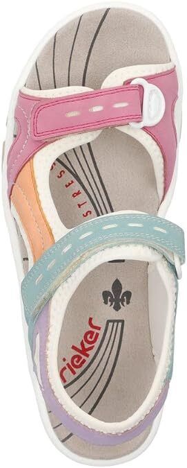 Rieker Fabric Double Touch Fasten White/ Multi Coloured Sports Trekking Sandals