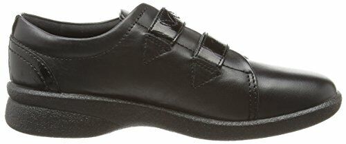 Padders REVIVE Womens 3E/4E WIDE FIT Black Leather Double Touch Fastening Shoes