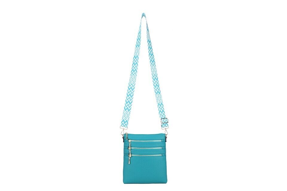 Long & Son London Ladies Teal Blue Soft Crossbody Handbag With Adjustable Strap