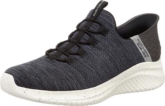 Skechers Slip Ins Right Away Mens Grey Bungee Relaxed Fit Hands Free Vegan Trainers