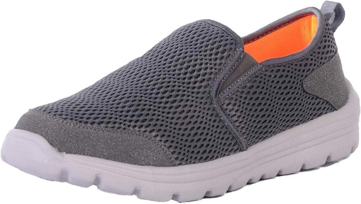 Dek M889 Mens Grey Mesh Lightweight Memory Foam Slip On Trainers With Stretch