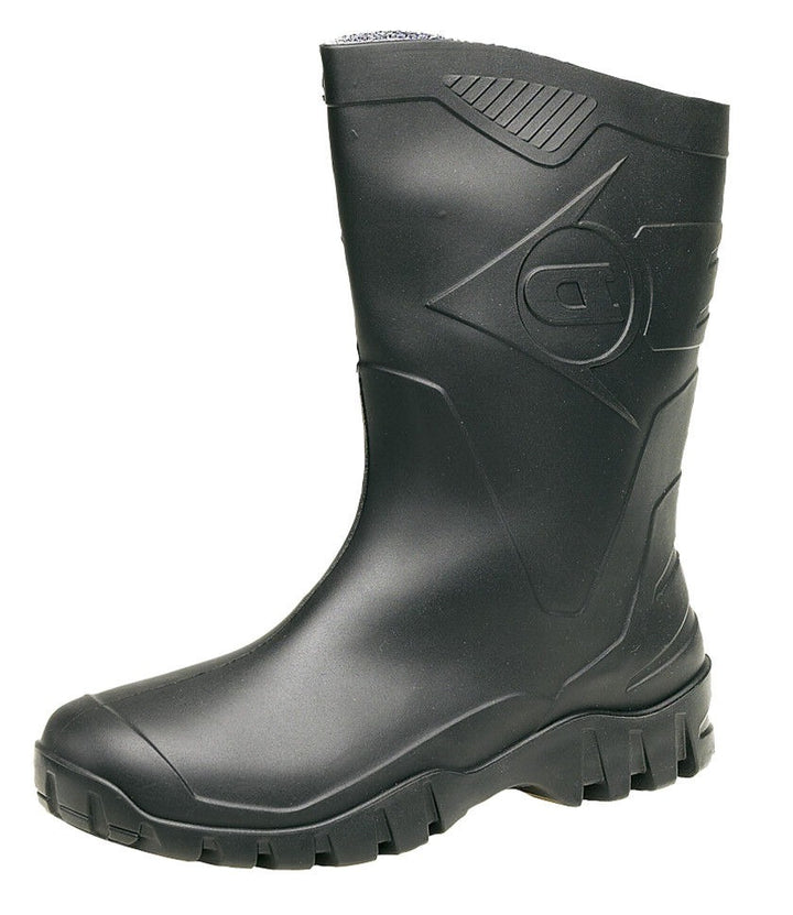 Dunlop Dee Unisex Black 3/4 Length Wellies Wide Calf Wellington Boots