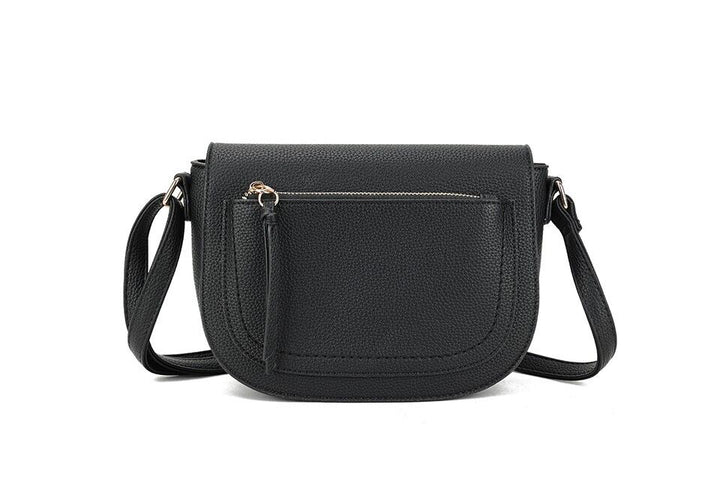 Long & Son Ladies Black Handbag Crossbody With Flap Adjustable Strap