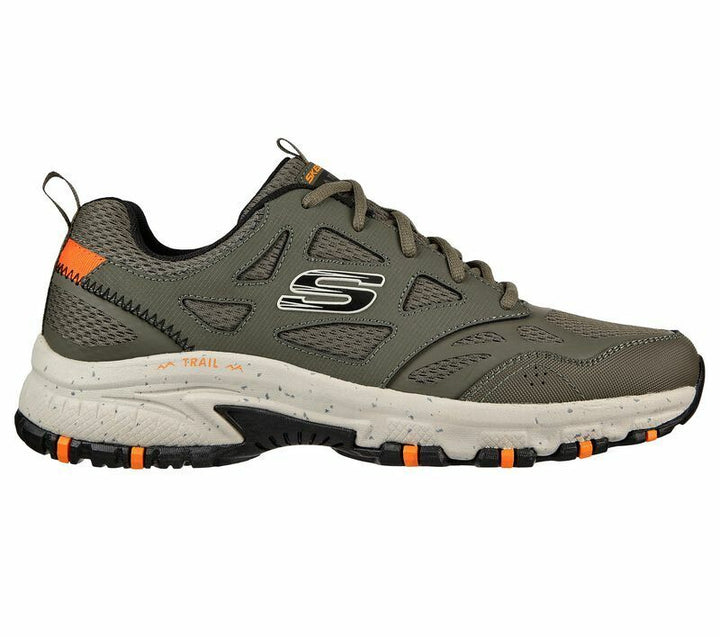 Skechers Mens Memory Foam Olive Green Hiking Outdoor Trainers Trail Hillcrest