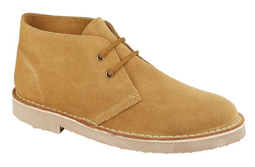 Roamers M467BS Sand Tan 2 Eyelet Suede Desert Boots Mens Sizes 4 -15 UK