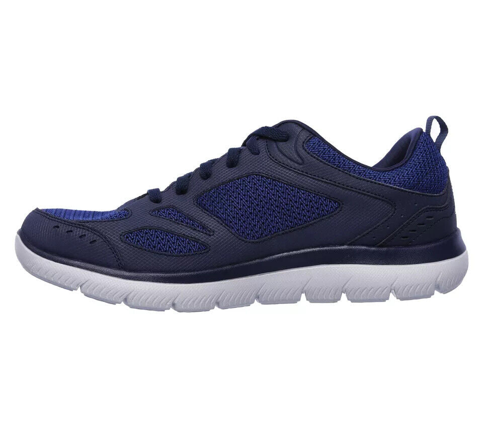 Skechers South Rim Mens Navy Lace Up Lightweight Memory Foam Sport Trainers