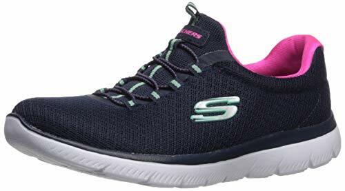 Skechers Summits Womens Navy/Hot Pink Mesh Pull On Bungee Trainers With Memory Foam