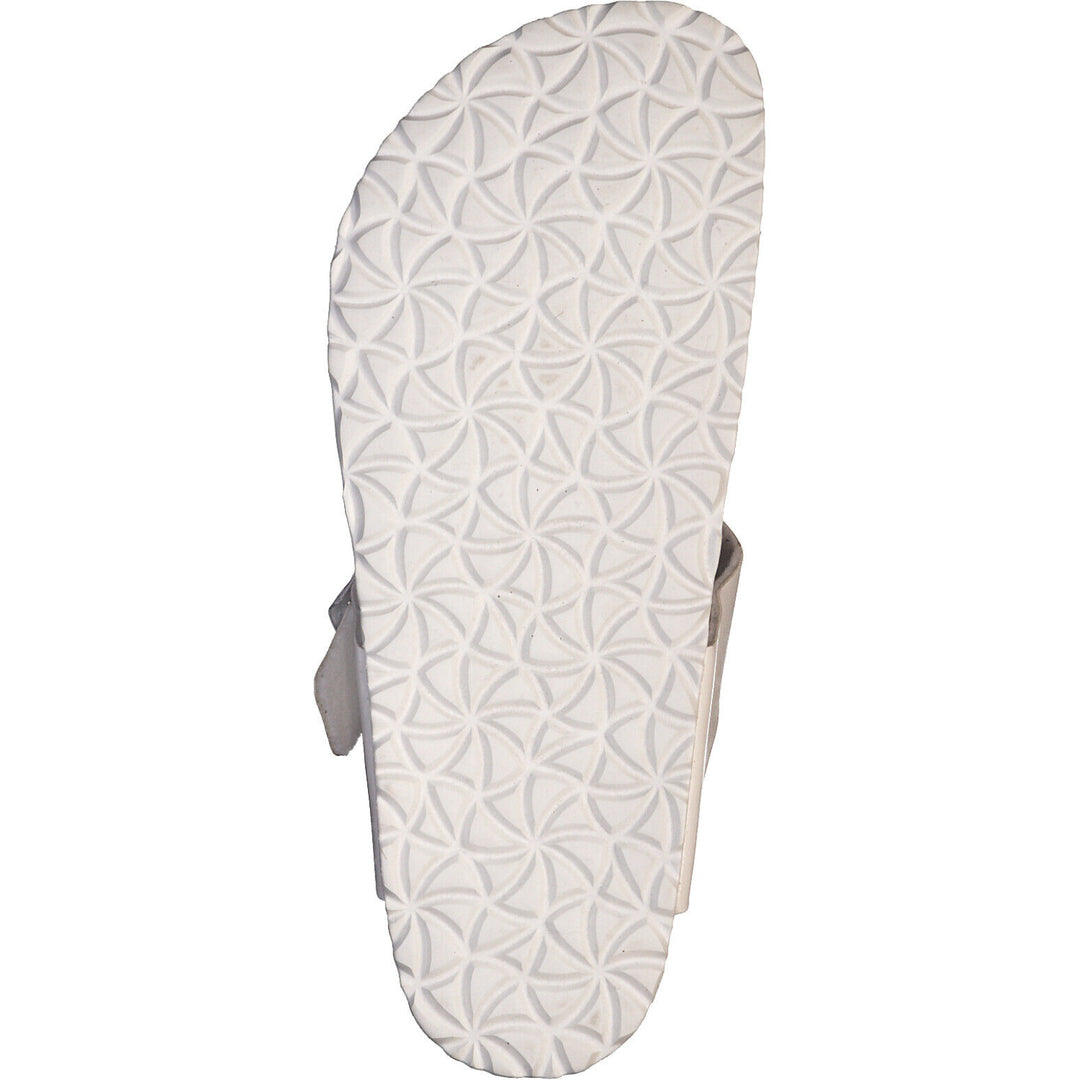 Tamaris 27522 Ladies White Toepost Moulded Footbed  Mules Slider Sandals With Buckle Faastening