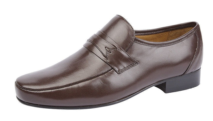 Kensington Classics MK002 Mens Brown Leather Classics Moccasin Style Formal Dress Shoes