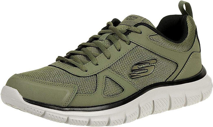 Skechers Mens Olive/Black Lite-Weight Memory Foam Lace Up Trainers Track Scloric