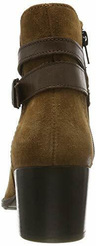 Tamaris 25059 Ladies Cognac Brown Suede Block Heel Zip Up Ankle Boots