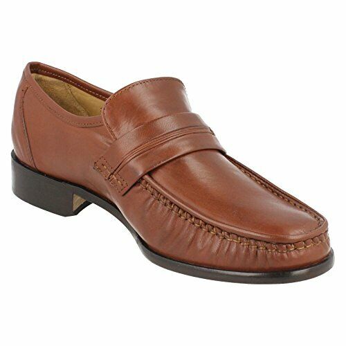 Thomas Blunt Clapham Mens Brown All Leather Loafer Moccasin Slip On Formal Shoes