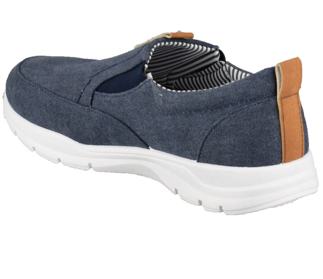 Dr Keller Geoff Mens Navy Canvas Elasticated Gussets Lightweight Casual Shoes