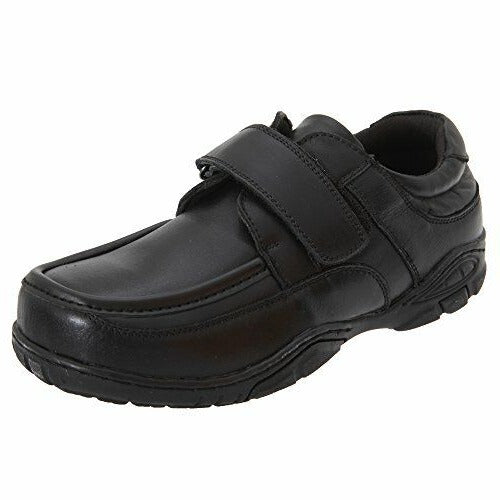 Just Good Boys Childen's School Shoes Black Soft Leather Single Strap Infants Smart Boat Shoe B803