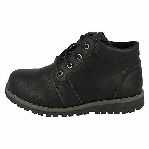 JC Dees N2042 Boys Black Infants Lace Up Casual Desert Boots Sizes 5 - 12