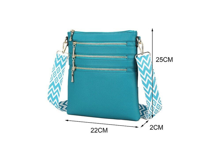 Long & Son London Ladies Teal Blue Soft Crossbody Handbag With Adjustable Strap