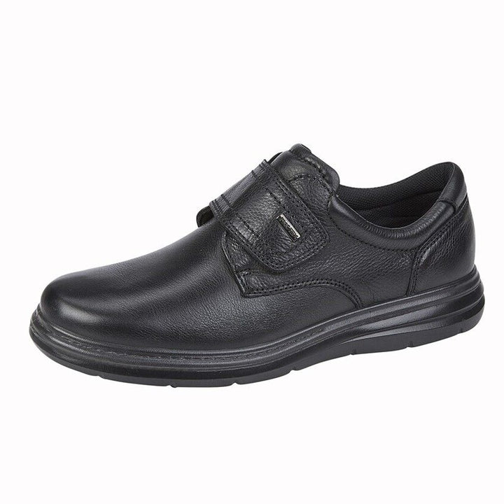 IMAC M337 Mens Black Leather Extra Wide Waterproof Velcro Strap Casual Italian Shoes