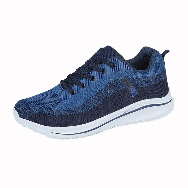 Dek T733 Mens Navy Mesh Textile Memory Foam Sock Lightweight Lace Up Trainers