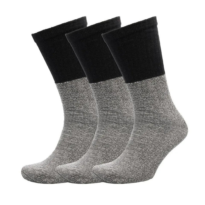 Heatguard Men's Premium Quality Thermal Work Socks 7-11 3 Pair Pack Black/Grey