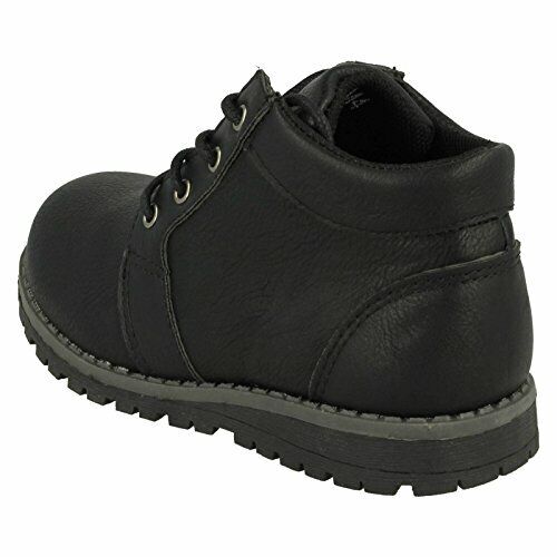 JC Dees N2042 Boys Black Infants Lace Up Casual Desert Boots Sizes 5 - 12