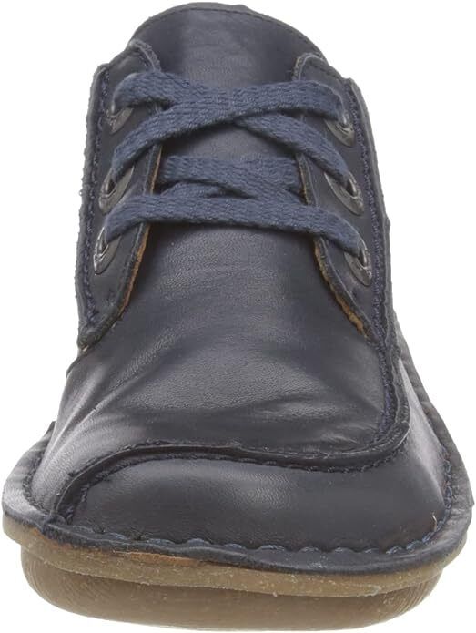 Clarks Funny Dream Womens Lace Up Curved Wedge Square Toe Shoes Navy Leather