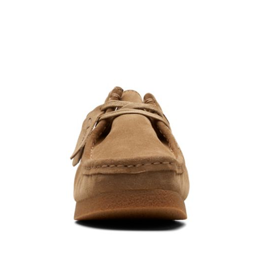 Clarks Originals WallabeeEvo Mens Dark Sand Suede Wallabee Lace Up Square Toe Rubber Sole