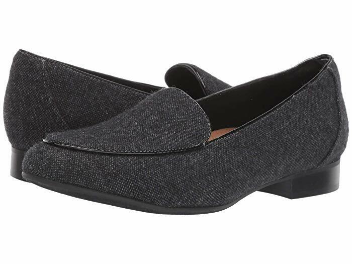 Clarks Un Blush Ease Ladies Grey Tweed Loafers Low Heel Slip On Moccasin Shoes