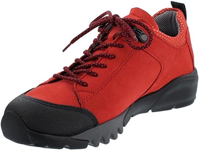 Waldlaufer H Amiata Red Lightweight Waterproof Lace Up Wide Fitting Walking Shoe