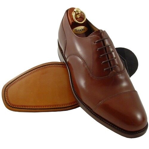 Loake 200CH Mens Brown Leather Oxford Lace Up Welted Leather Sole & Lined Dress Shoes