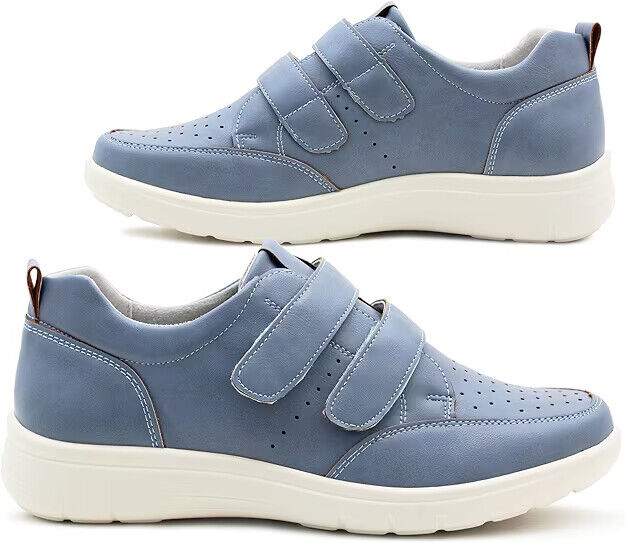 Dr Keller Jane Ladies Denim Blue Double Strap Perforated Light Weight Casual Shoes