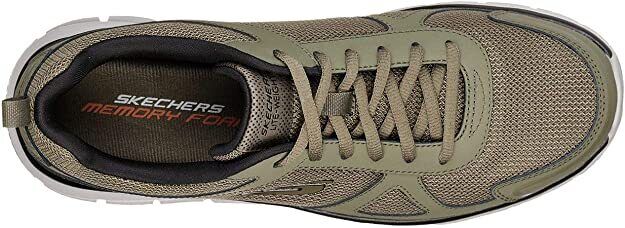 Skechers Mens Olive/Black Lite-Weight Memory Foam Lace Up Trainers Track Scloric