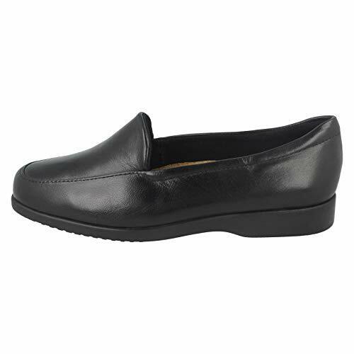 Clarks Georgia Wide EE Fit Ladies Black Leather Loafer Moccasin Slip On Shoes