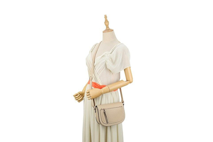 Long & Son Ladies Beige Handbag Crossbody With Flap Adjustable Strap