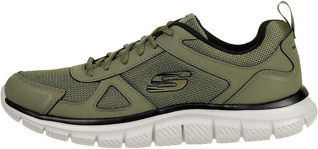 Skechers Mens Olive/Black Lite-Weight Memory Foam Lace Up Trainers Track Scloric