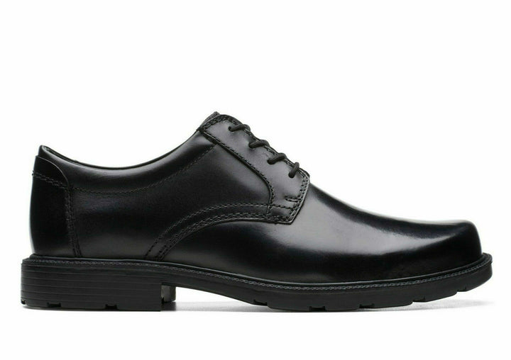 CLARKS KERTON LACE G FIT MENS LACE UP BLACK LEATHER CUSHIONED SHOES (NEW LAIR WATCH )