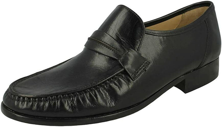 Thomas Blunt Boston Mens Black All Leather Loafers Moccasin Slip On Formal Shoes