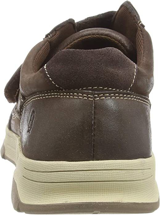 Hush Puppies Fabian Mens Coffee Leather Wide Fit Touch Fasten Memory Foam Shoes