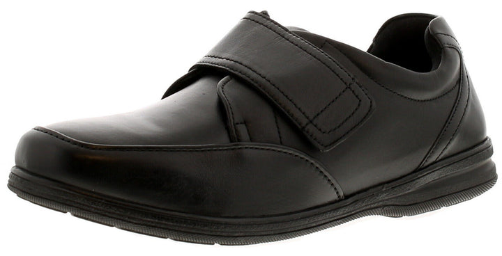 Dr Keller Matt Mens Wide Fit Soft Black Leather Strap Smart Casual Comfort Shoes