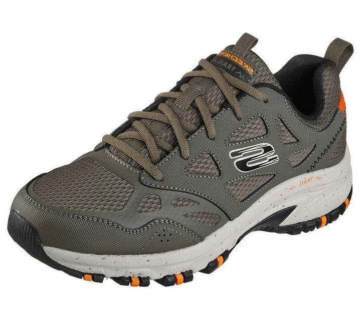 Skechers Mens Memory Foam Olive Green Hiking Outdoor Trainers Trail Hillcrest