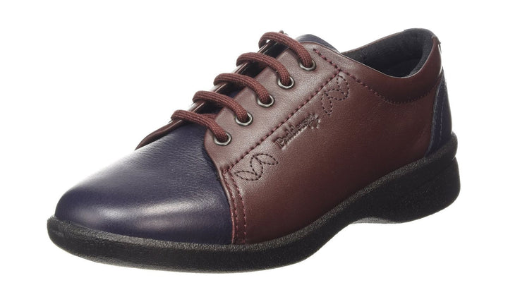 Padders Refresh Navy/Wine Leather 3E/4E WIDE FIT Womens Lace Up Comfort Shoes