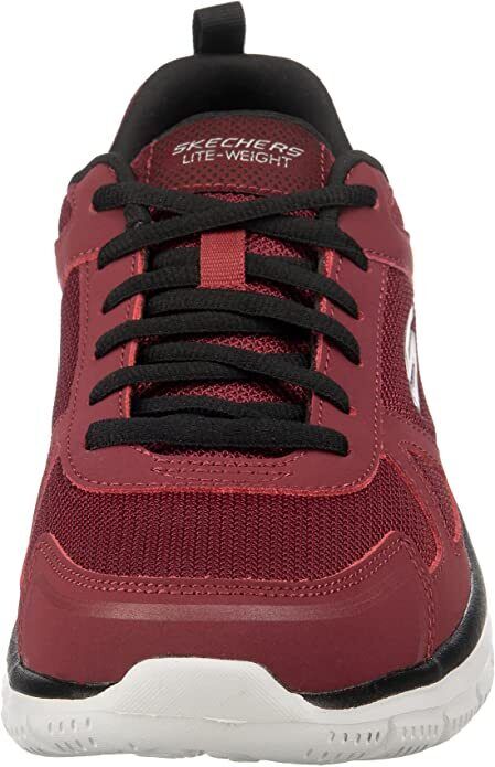 Skechers Mens Burgundy/Black Lite-Weight Memory Foam Trainers Track Scloric